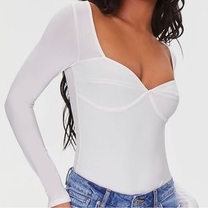 Forever 21 - NWOT Sweetheart Neck High-Leg Bodysuit